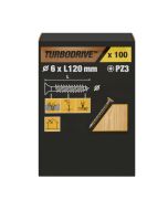 100 parafusos para madeira pozidriv premium 6 x 120 mm Turbodrive