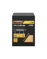 100 parafusos para madeira pozidriv premium 6 x 140 mm Turbodrive