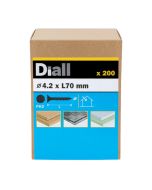 200 parafusos PH2 para gesso 4,2 x 70 mm Diall