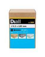 200 parafusos PH2 para gesso 4,2 x 80 mm Diall