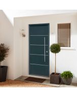 Porta de entrada cinza antracite insert esquerda 210 x 90 cm