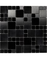 Malha de mosaico tourino preto 30 x 30 cm