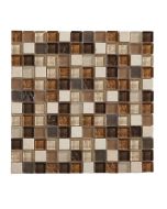 Malha de mosaico triesto castanho e bege 30 x 30 cm