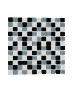 Malha de mosaico tarente preto cinzento e branco 30 x 30 cm