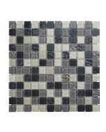 Malha de mosaico calabria preto, cinzento e branco 30 x 30 cm
