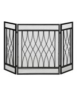 Frente de lareira dobrável 126x3x80 cm metal Homcom
