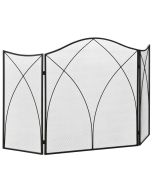 Frente para lareira dobrável 126x2x76 cm metal Homcom