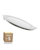 Pacote de 5 painéis LED 20w 2000lm 4200ºk circular 40.000h [pe-1011p5-w]