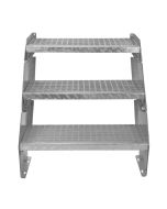 Escada galvanizada ajustável de 3 degraus com 600 mm de largura