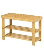 Banco sapateira 70x28x45 cm bambu color marrón Homcom