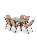 Mesa em vidro temperado hc + 6 cadeiras. Móveis de jardim e terraço,