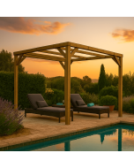 Pergola madeira de madeira autoportante kora vidahuerto 300x240x240 cm.