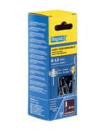 Rebitador Ø4.8x25mm. Alumínio e broca 50 unidades