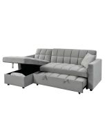Sofá-cama chaise longue kris 210cm cinza
