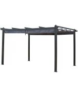 Pérgula de alumínio com teto retrátil - 3 x 4 m - cinza antracite