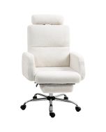 Cadeira escritório 67x74x107-115 cm poliéster color beige Homcom