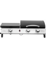 Plancha a gás com tampa "rasio" - 7,5 kw - 3 queimadores - preto