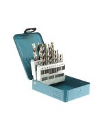 Cofrinho Makita com 18 brocas cilíndricas para madeira, aço e concreto - d-