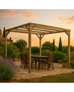 Pergola madeira de madeira autoportante kora vidahuerto 240x240x240 cm.