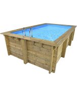 Piscina retangular em madeira "aruba 140" - 5,00 x 3,00 x 1,38 m