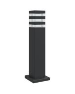 Lámpara de pie exterior de aluminio negro de 50