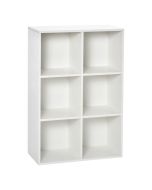 Estante para livros aglomerado de madeira branco 65.5x30x97.5cm