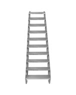 Escada galvanizada ajustável com 10 degraus de 600mm de largura