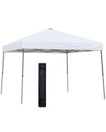 Tenda de jardim dobrável 300x300x245 cm aço, tecido oxford color blanco
