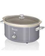 Retro slow cooker 6,5l, panela de cerâmica an swan sf17031grneu cinza 320w