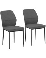 Conjunto 2 cadeiras sala de jantar 45x57x86 cm poliéster color gris Homcom