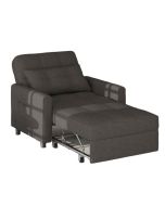 Poltrona-cama em linho cinza escuro 70x190 cm