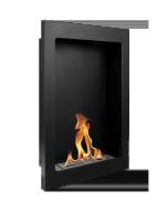 Lareira bioetanol vertical preta 61x39 cm
