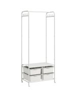 Charriot com roda 63x37x153 cm aço e pp color blanco Homcom
