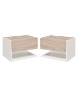Conjunto 2 mesas de cabeceira 46x30x30cm bicolor Homcom, casa - quarto