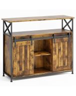 Buffet industrial madeira e metal - 2 portas - 3 prateleiras - 100x33x80 cm
