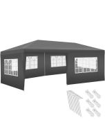 Pabellón 6x3m com 5 paneles laterales, resistente al agua e uv, cinzento