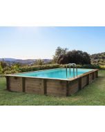 Piscina de madeira em kit retangular "tampa 145" - 7,20 x 4,20 x 1,44 m