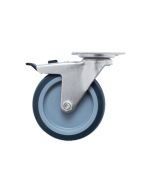 RODA GIRATÓRIA Ø 10 CM COM CHAPA E TRAVÃO