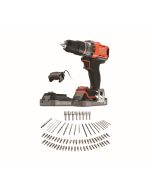 Berbequim de percussão 18V 2x2Ah com 80 acessórios e mala Black & Decker