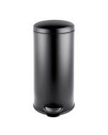 Balde do lixo da cozinha pedal preto kihn redondo 30l