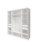 Armário completo Homny 3 colunas e barra branco 2m