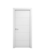 Porta de Interior maciça lacada branca Lor 80cm esquerda com molduras Geom