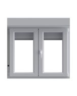 Janela em pvc oscilobatente com Persiana branca 117x120 cm