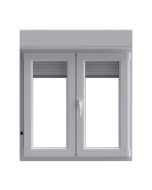 Janela de batente em PVC com persiana branca 5 câmaras 117x100cm