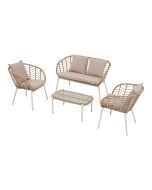 Conjunto de jardim em aço Omalos GoodHome para 4 pessoas