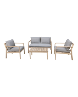Conjunto de jardim em madeira de acácia para 4 pessoas Riveo GoodHome