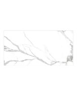 Pavimento porcelânico retificado grande formato mármore branco polido 60x120cm Nisida
