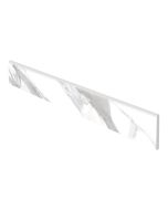 Rodapé porcelânico Nisida Slim branco efeito mármore 8x60cm 6 unidades
