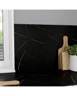 Painel compacto dupla face efeito mármore preto e preto Júpiter 300x60cm