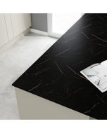 Bancada compacta com superfície hidrófuga dupla face efeito mármore negro e negro jupiter 300x60cm
